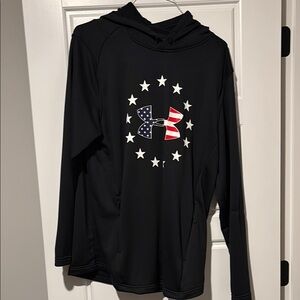 Under Armour Black Hoodie with Patriotic Logo